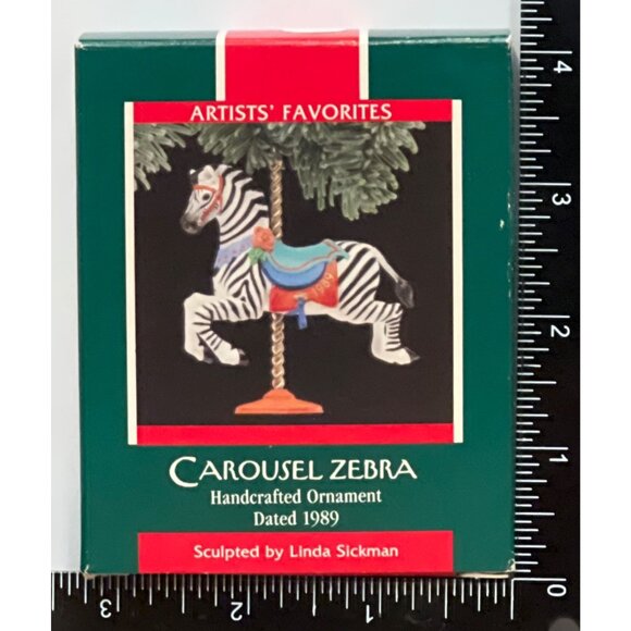 1989 HALLMARK KEEPSAKE ORNAMENT CAROUSEL ZEBRA BY LINDA SICKMAN ARTISTS FAVORITE - Picture 2 of 8